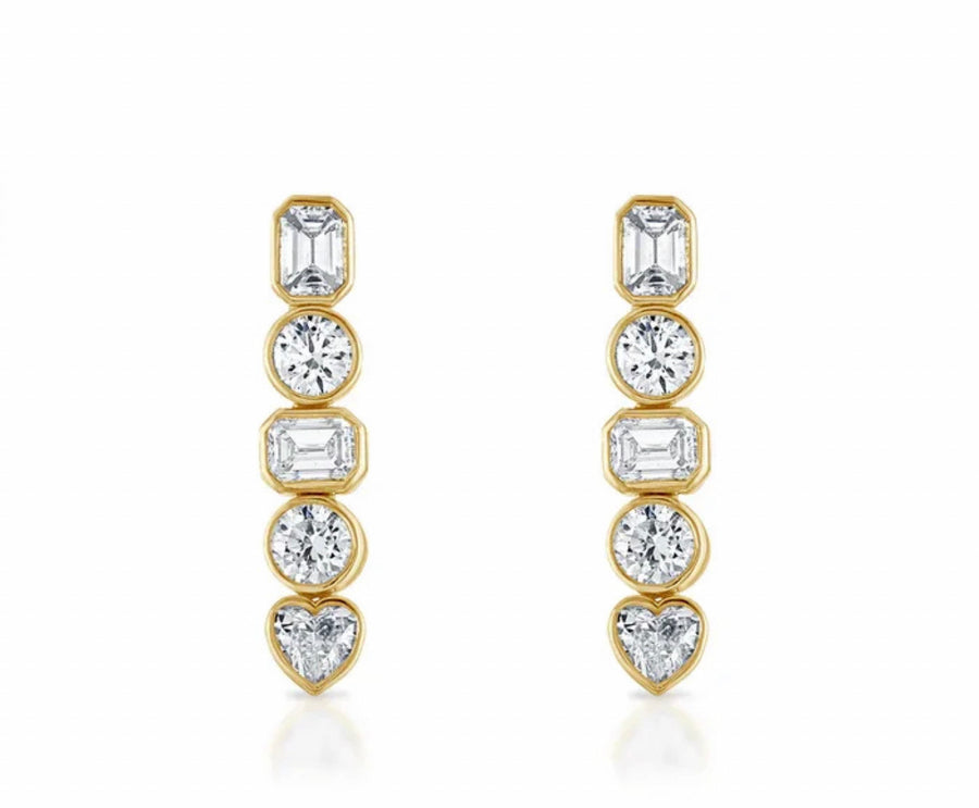 Bezel Drop Earring