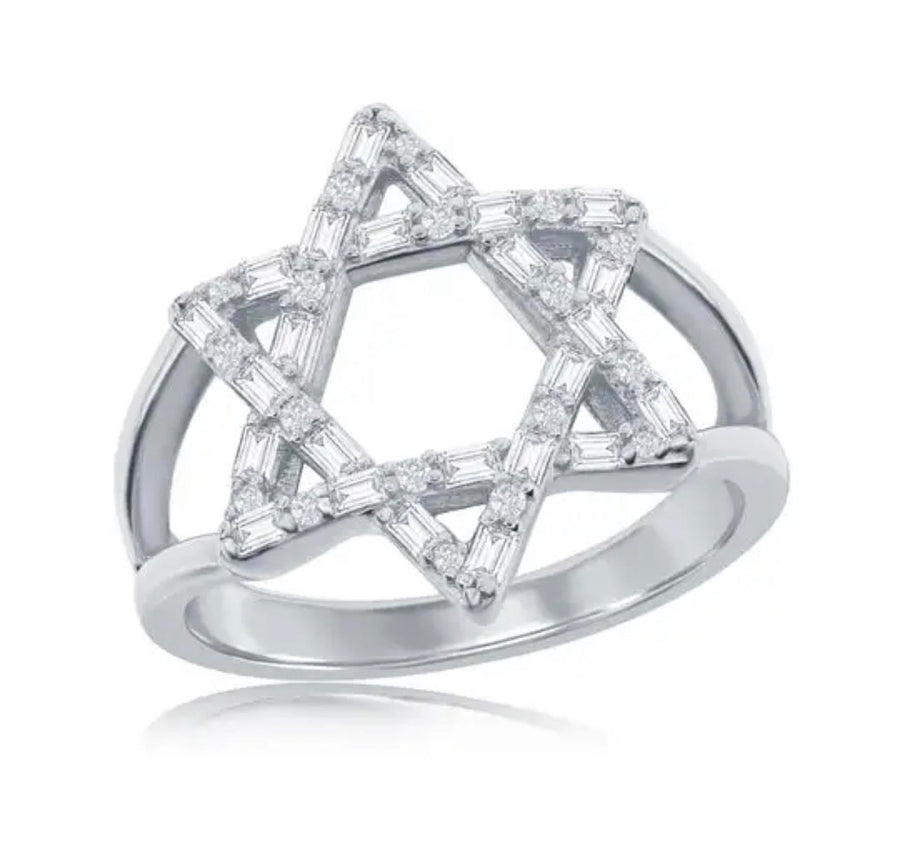 Star Of David Baguette Ring