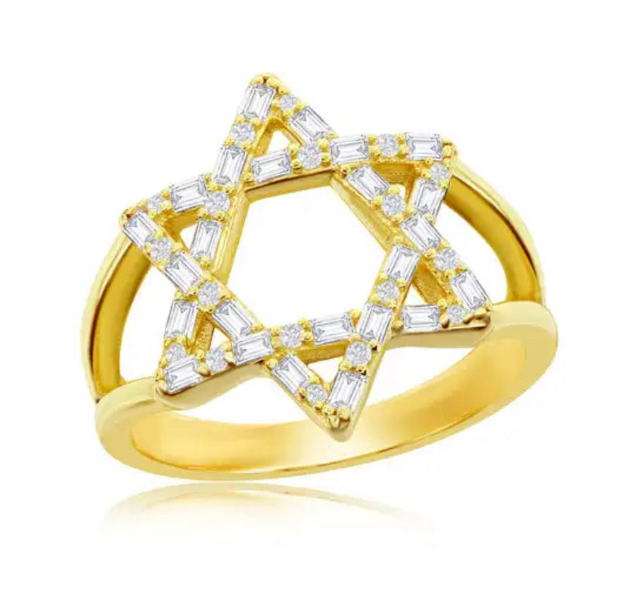 Star Of David Baguette Ring