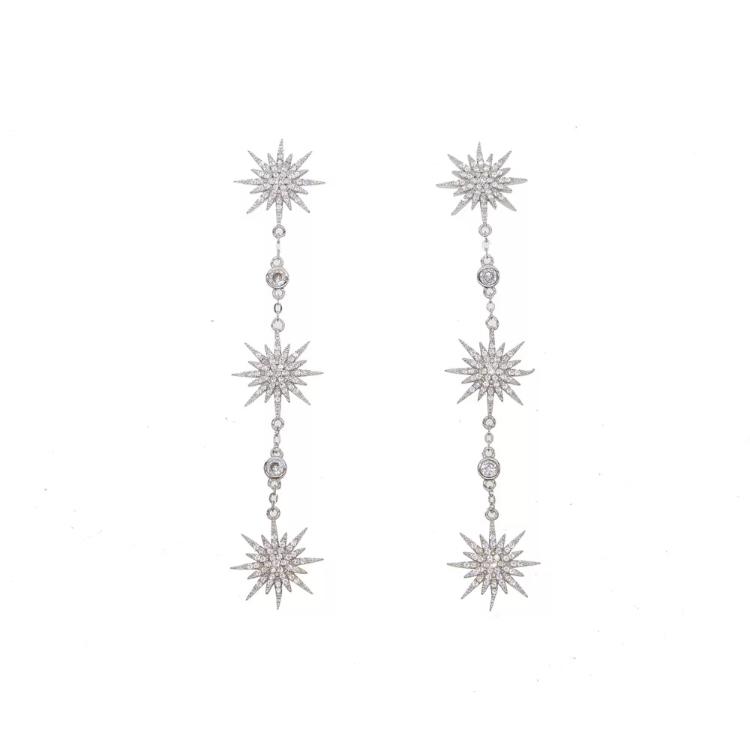 Triple Starburst Dangle Earring