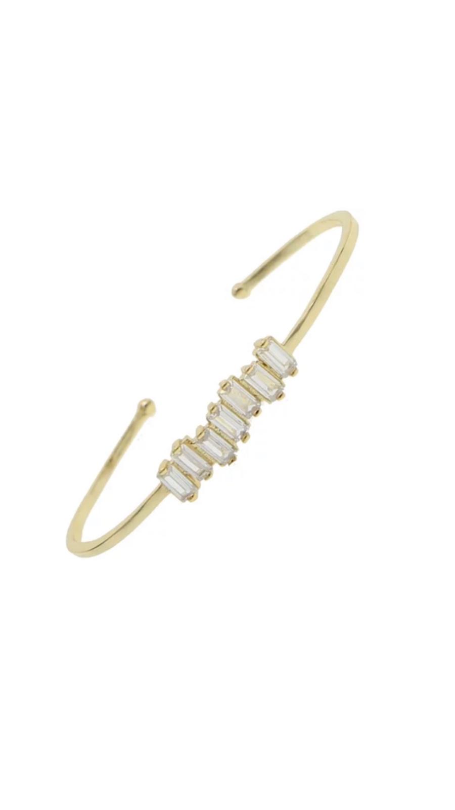 Gold Baguette Bangle