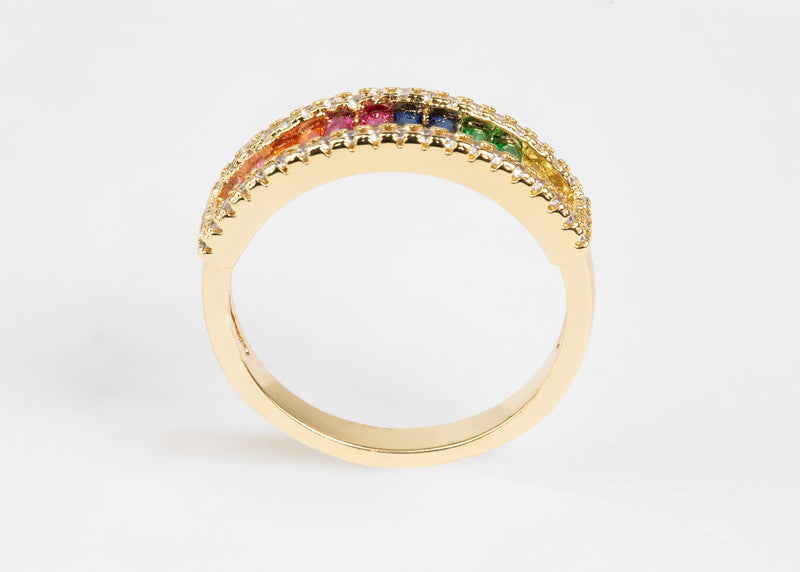 Stella Rainbow Baguette Ring